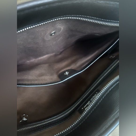 Sold LAUREN RALPH LAUREN TOTE SHOULDER BAG SAFFIANO LEATHER BLACK COLOR - Picture 5 of 13